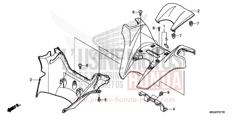 GRIFFABDECKUNG von Integra 750 MAT ALPHA SILVER METALLIC (NHB73) von 2018